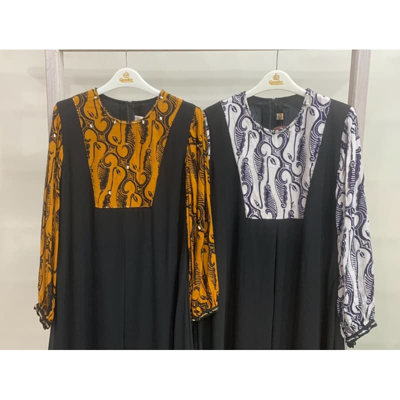 Gaun Aleea Sogan | Gaun Aleea Hitma Putih | Gaun Batik Klasik | Gaun Batik Berpayet | Gaun Batik Simple | Gaun Batik Elegant 8