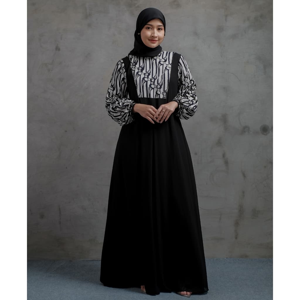 Gaun Aleea Sogan | Gaun Aleea Hitma Putih | Gaun Batik Klasik | Gaun Batik Berpayet | Gaun Batik Simple | Gaun Batik Elegant 9