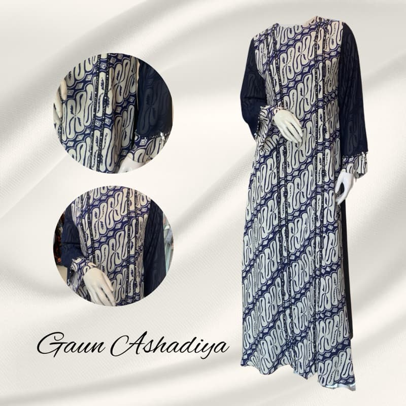 Gaun Ashadiya | Gaun Batik Simple | Gaun Batik Elegant | Gaun Batik Berpayet | Gaun Batik Pesta