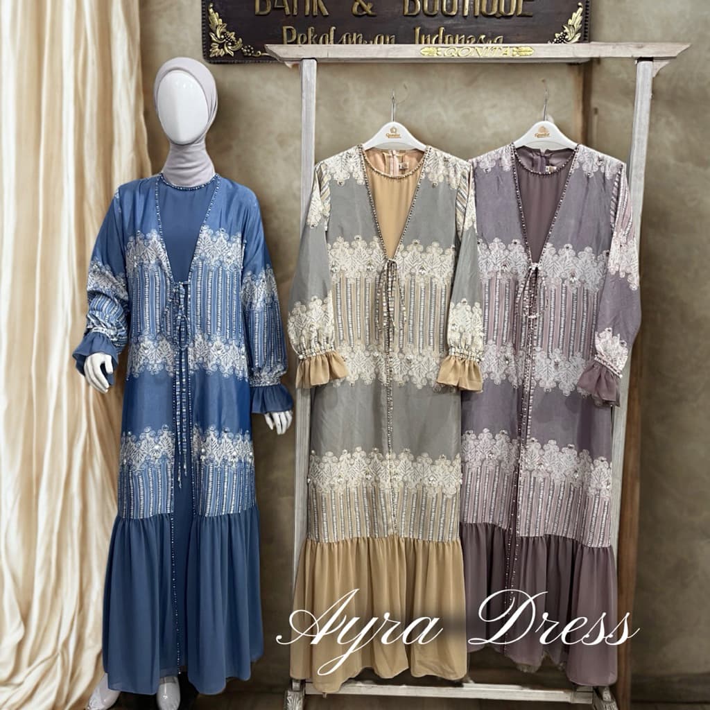 Gaun Ayra | Gaun Batik | Gaun Berpayet | Gaun Semi Outer | Qonita Batik
