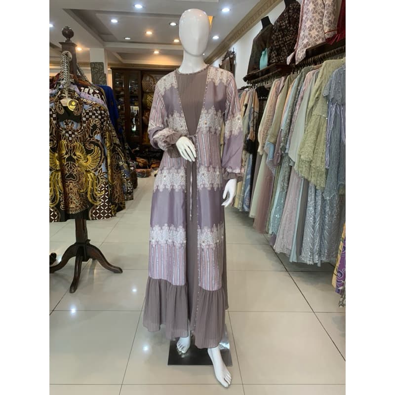 Gaun Ayra Plisket | Gaun Batik Payet | Gaun Batik Elegant | Gaun Pesta