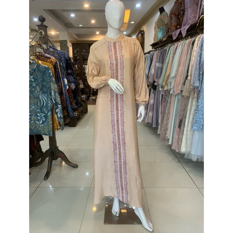 Gaun Bella MK Soft | Gaun Batik Berpayet | Dress Batik Simple Elegant 5