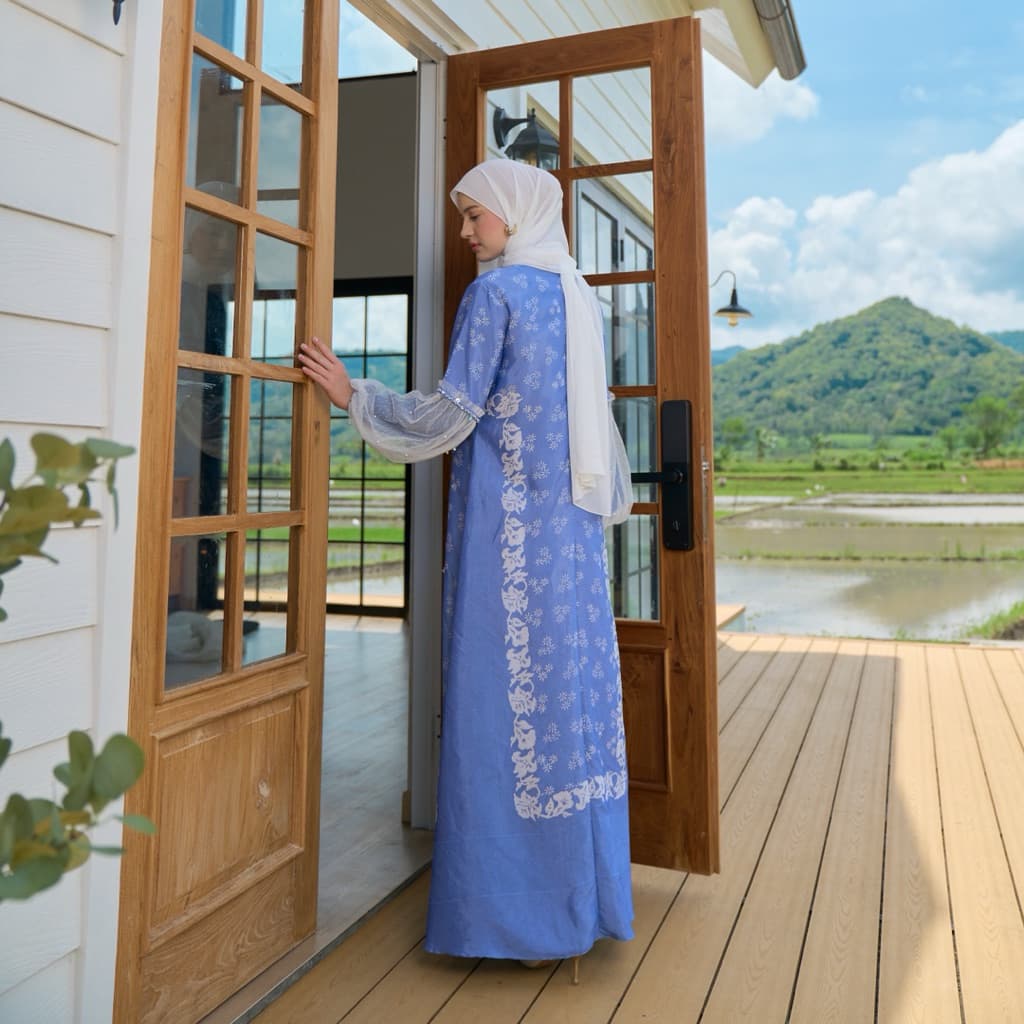 Gaun Belvia | Gaun Batik Premium | Gaun Batik Soft | Gaun Simple Elegant | Gaun Batik Berpayet 2