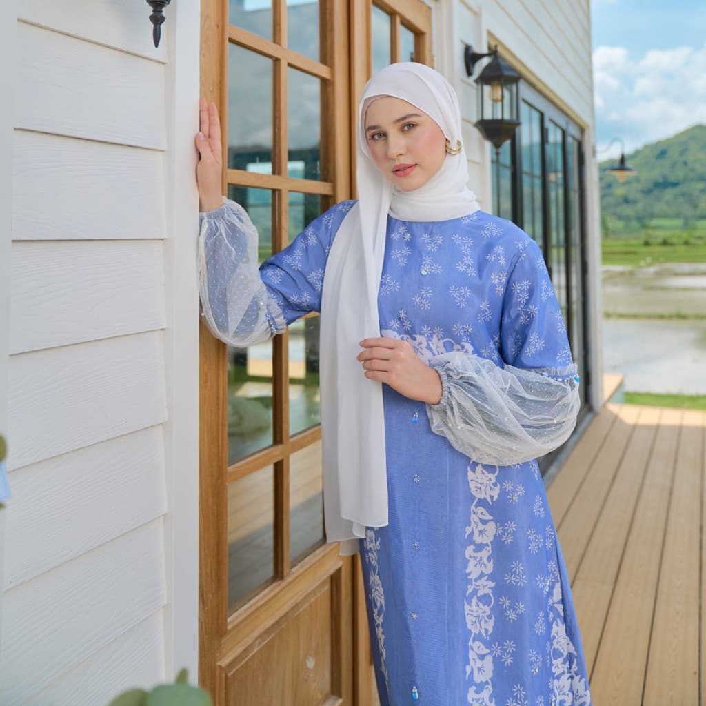 Gaun Belvia | Gaun Batik Premium | Gaun Batik Soft | Gaun Simple Elegant | Gaun Batik Berpayet 3