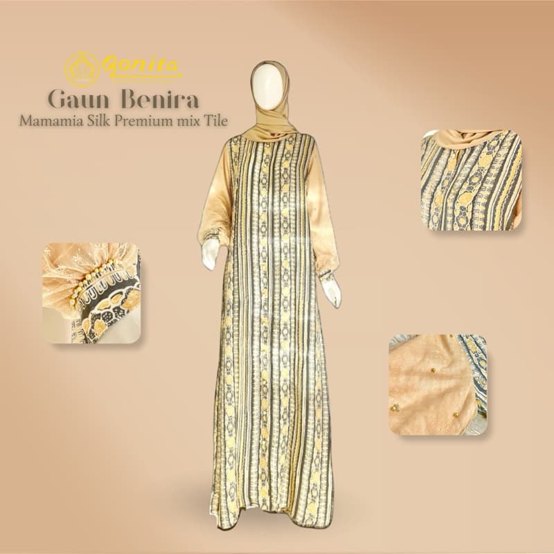 Gaun Benira | Gaun Batik Berpayet | Gaun Premium | Gaun Elegant 4