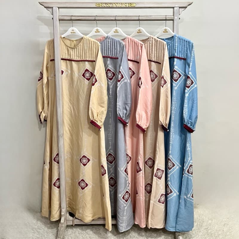 Gaun Bresilia | Gaun batik non payet | Gaun simple | Gaun Batik
