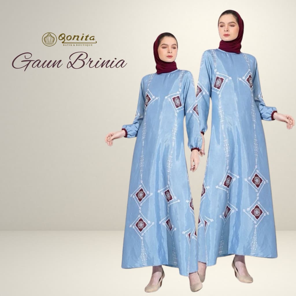 Gaun Brinia | Gaun Batik Daily | Gaun Simple | Gaun Batik Cantik | Gaun Daily