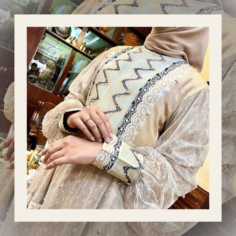 Gaun Elvira | Gaun Batik Premium | Gaun Elegant | Gaun Pesta | Gaun Berpayet 2