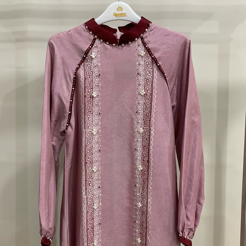 Gaun Emily - Gaun Batik Soft - Gaun Batik Berpayet - Gaun Simple - Gaun Elegant - Gaun Batik Cantik 4