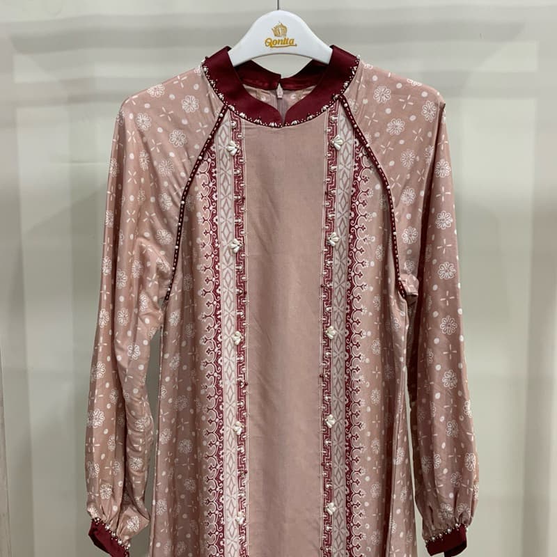 Gaun Emily - Gaun Batik Soft - Gaun Batik Berpayet - Gaun Simple - Gaun Elegant - Gaun Batik Cantik 6