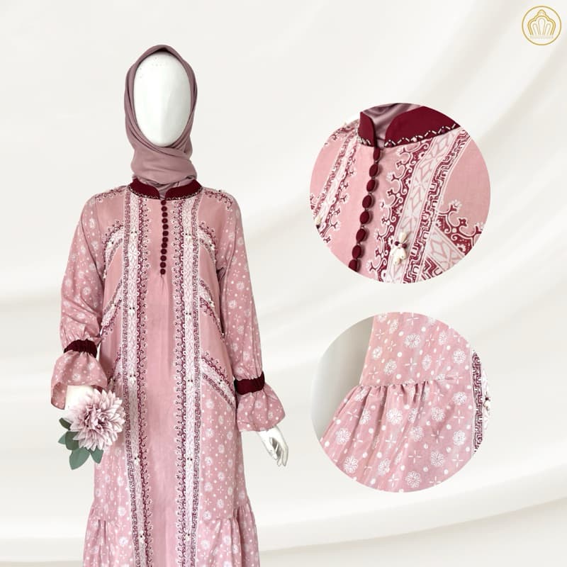 Gaun Jenni | Gaun Batik Soft | Gaun Batik Cantik | Gaun Batik Berpayet | Gaun Simple | Gaun Elegant | Gaun Pesta | Gaun Busui Friendly 3