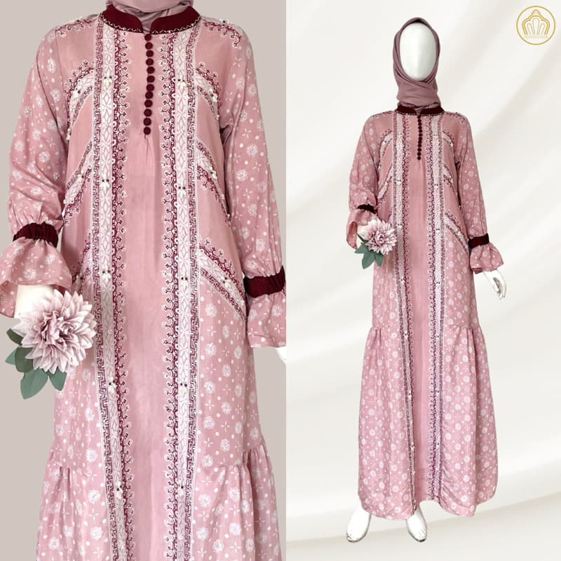 Gaun Jenni | Gaun Batik Soft | Gaun Batik Cantik | Gaun Batik Berpayet | Gaun Simple | Gaun Elegant | Gaun Pesta | Gaun Busui Friendly 4