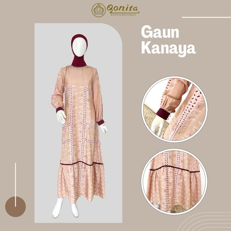 Gaun Kanaya | Gaun Batik | Daily Dress | Gaun tanpa payet