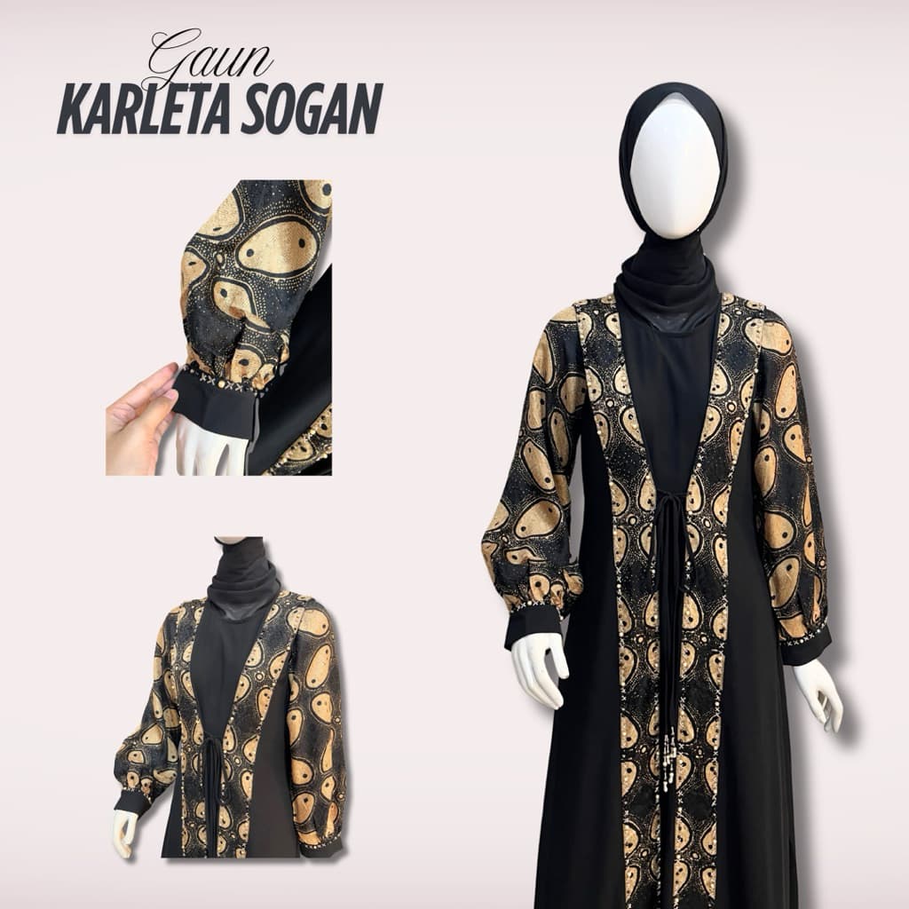 Gaun Karleta Sogan | Gaun Batik Klasik | Gaun Batik Sogan | Gaun Batik Elegant | Gaun Batik Simple | Gaun Batik Cantik 2
