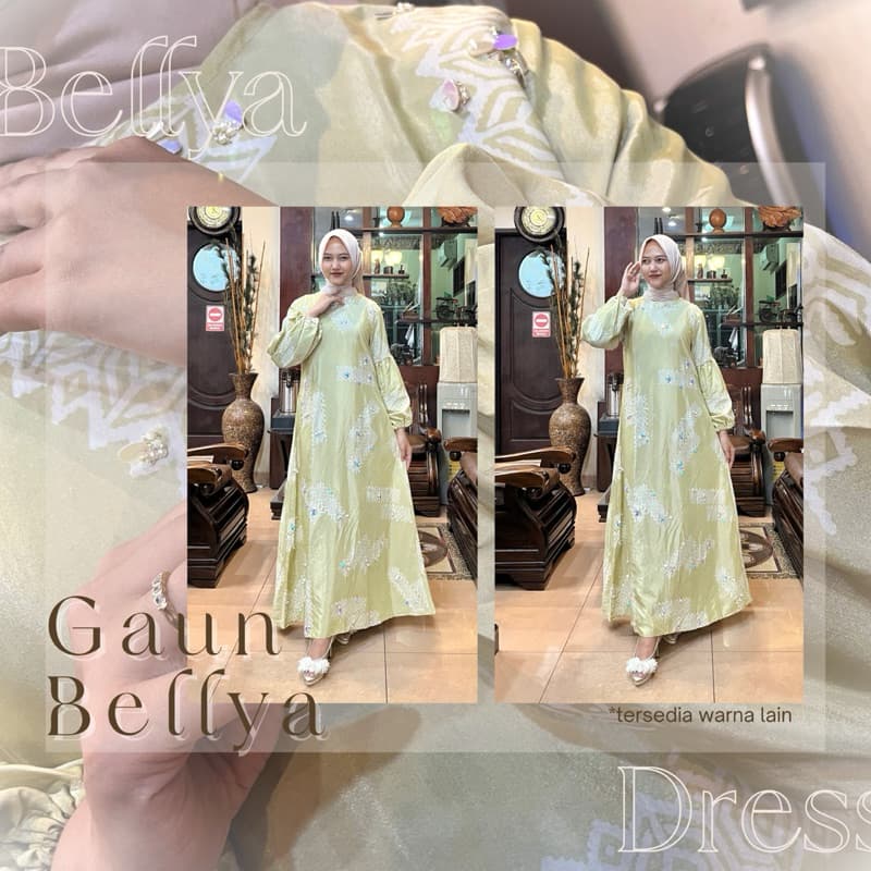 Gaun New Bellya | Gaun Batik Berpayet | Gaun Batik Pesta | Gaun Batik Soft | Gaun Batik Simple | Gaun Batik Elegant