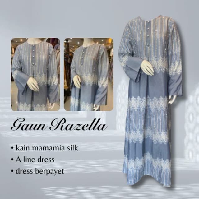 Gaun Razella | Gaun Batik | Gaun Simple Elegant | Gaun Batik Premium