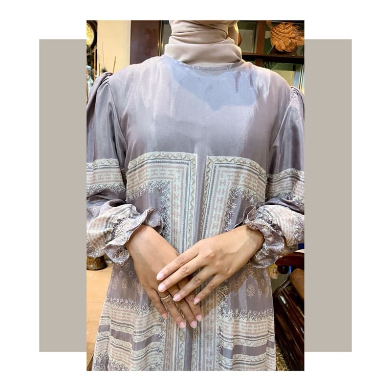 Gaun Shayna | Gaun Batik Premium | Gaun Simple Elegant | Gaun Batik Pesta | Gaun Batik Berpayet l 2