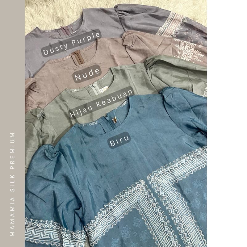 Gaun Shayna | Gaun Batik Premium | Gaun Simple Elegant | Gaun Batik Pesta | Gaun Batik Berpayet l 5