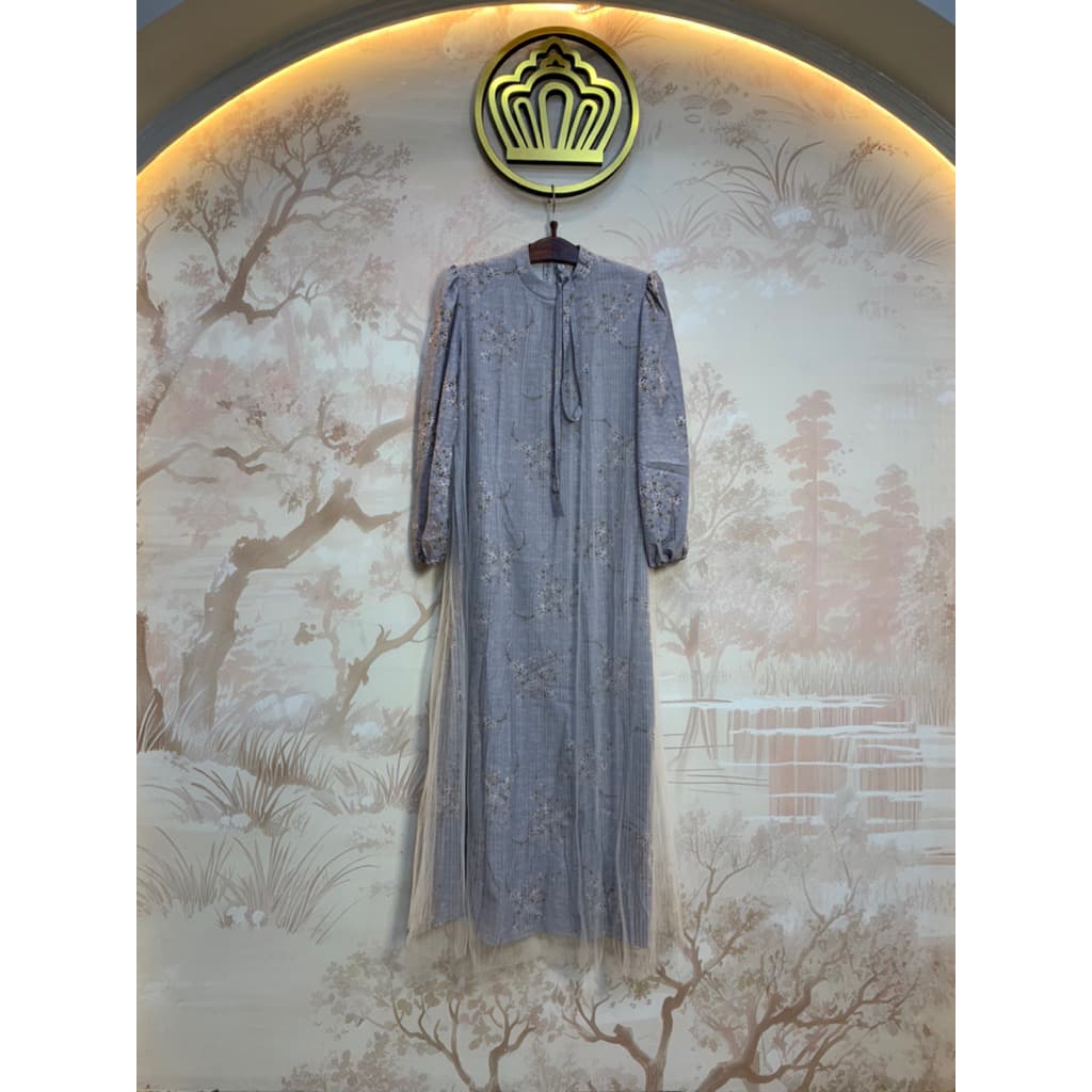 Ld Madella Gaun Motif Dress Lebaran Elegant 5
