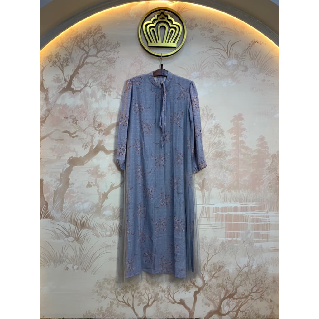 Ld Madella Gaun Motif Dress Lebaran Elegant 6