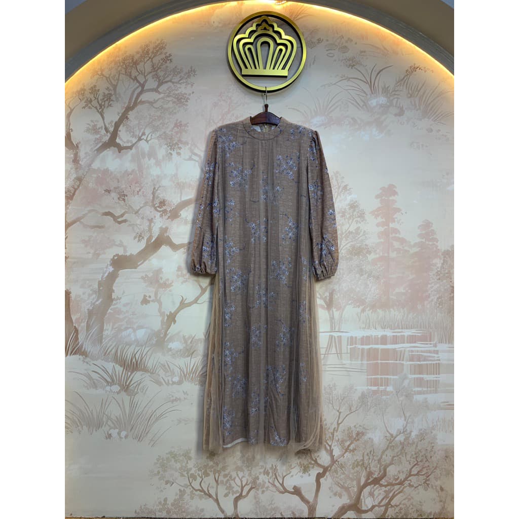 Ld Madella Gaun Motif Dress Lebaran Elegant 7