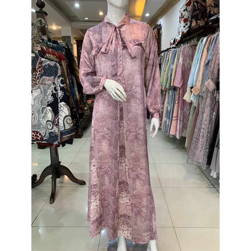 Ld. New Silk Premium Sena Motif ll by Qoni Official | Dress Daily Look | Gaun simpel dan elegan