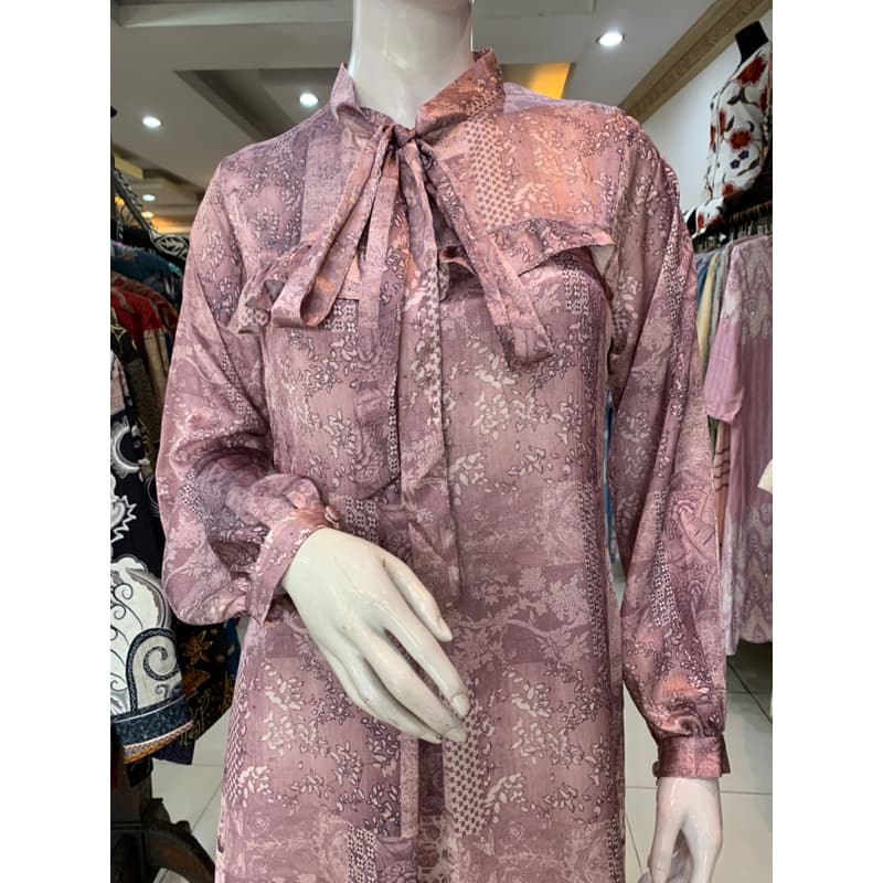 Ld. New Silk Premium Sena Motif ll by Qoni Official | Dress Daily Look | Gaun simpel dan elegan 2