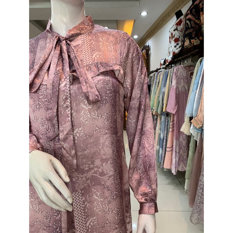 Ld. New Silk Premium Sena Motif ll by Qoni Official | Dress Daily Look | Gaun simpel dan elegan 4