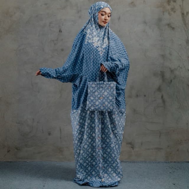 Mukena Qonita | Mukena Batik Rayon Santung | Adem dan Ringan | Free Pouch Cantik | Ukuran Jumbo | BAHAN RAYON SANTUNG ADEM