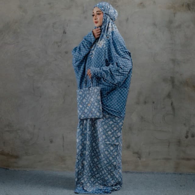 Mukena Qonita | Mukena Batik Rayon Santung | Adem dan Ringan | Free Pouch Cantik | Ukuran Jumbo | BAHAN RAYON SANTUNG ADEM 4