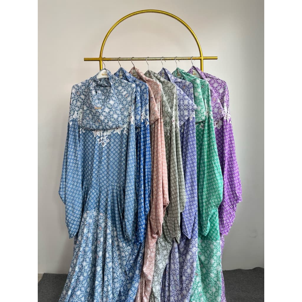 Mukena Qonita | Mukena Batik Rayon Santung | Adem dan Ringan | Free Pouch Cantik | Ukuran Jumbo | BAHAN RAYON SANTUNG ADEM 6