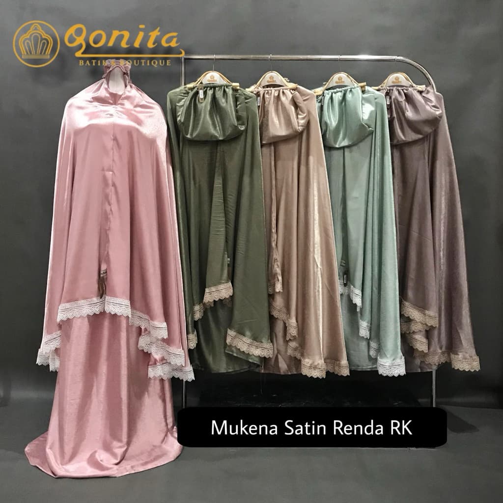Mukena Qonita | Satin Renda Series | Bahan Satin + Free Pouch