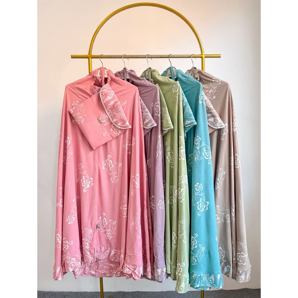 MukenaQonita | Mukena Batik Series | Mukena Adem dan Ringan | Ukuran Jumbo | Free Pouch Cantik | Bahan Rayon Santung 6