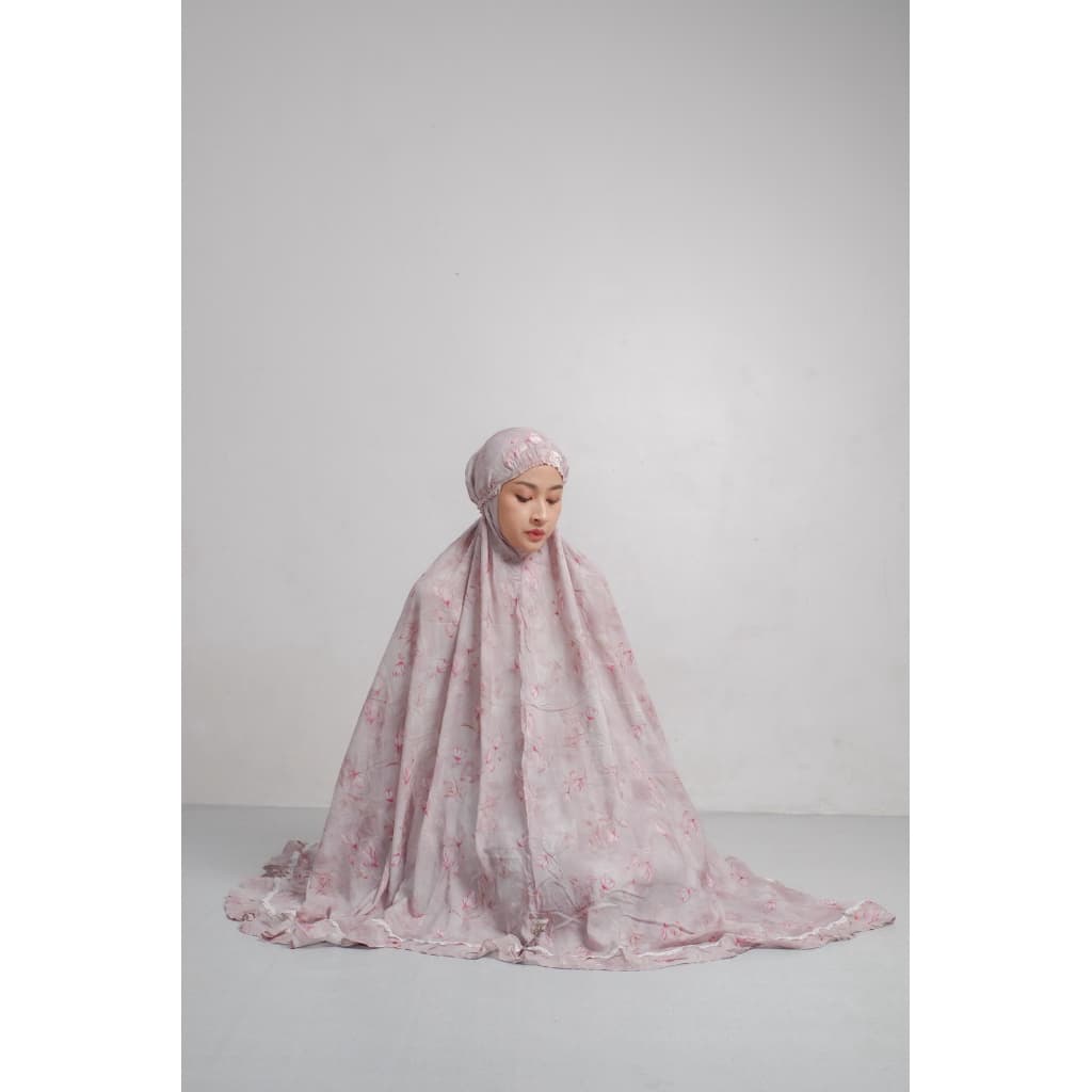 MukenaQonita | Mukena Paris Voal Series | Mukena Adem dan Ringan | Ukuran Jumbo | Super Flowy | Free Pouch Cantik (BAHAN PARIS VOAL PREMIUM) 2