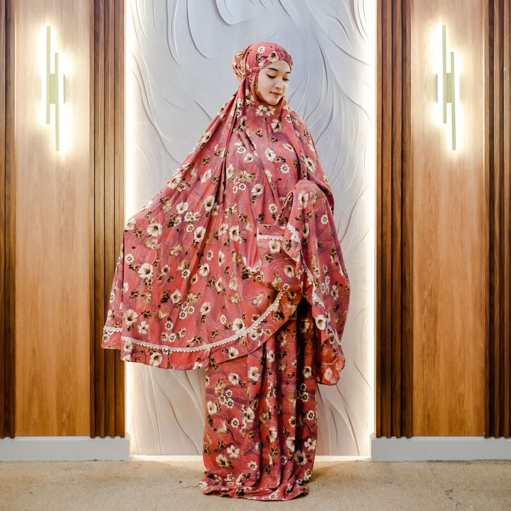 MukenaQonita | Mukena Urban Rayon Renda series | Adem dan Ringan | Free Pouch Cantik | Ukuran Jumbo (BAHAN RAYON PREMIUM ADEM) 3