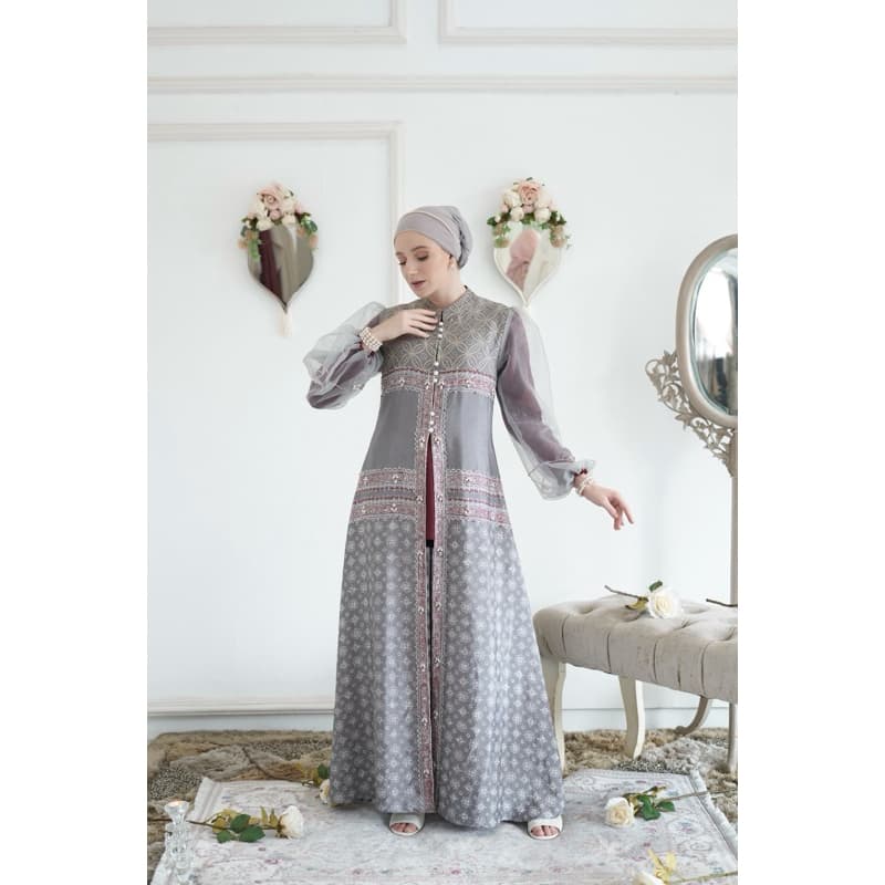 Paradina Outer Dress | Palestine Series | Gaun Batik Premium | Gaun Batik Berpayet | Gaun Simple | Gaun Elegant 3