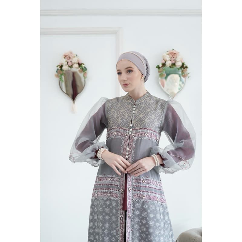 Paradina Outer Dress | Palestine Series | Gaun Batik Premium | Gaun Batik Berpayet | Gaun Simple | Gaun Elegant 4