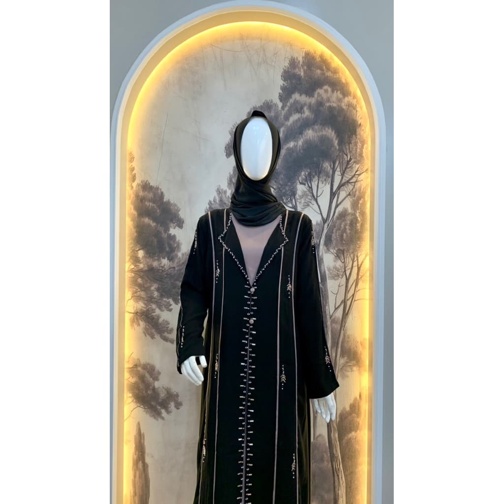 Qoni | Abaya Ishana | Abaya Simpel dan Elagant | Abaya Premium | Abaya Berpayet 2