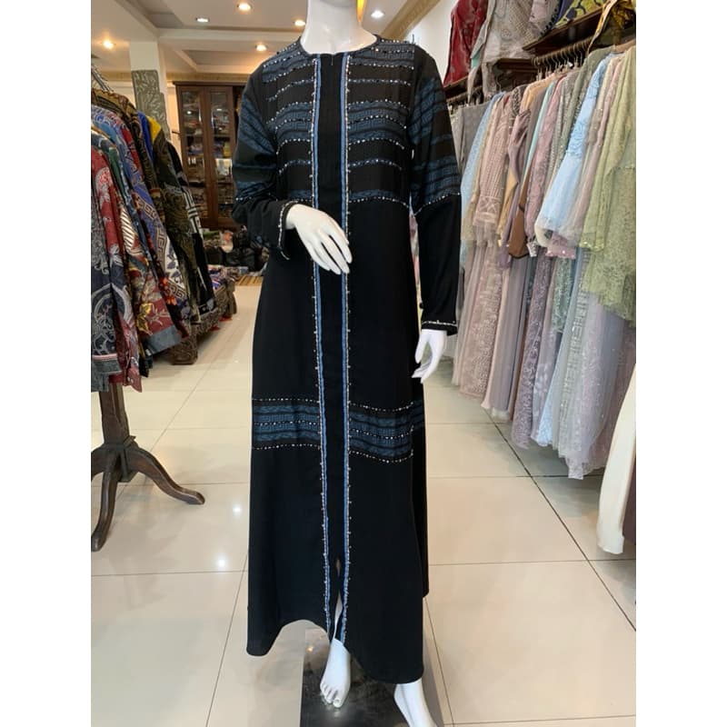 Qoni | Abaya Nabela Dress Polos Berpayet Adem
