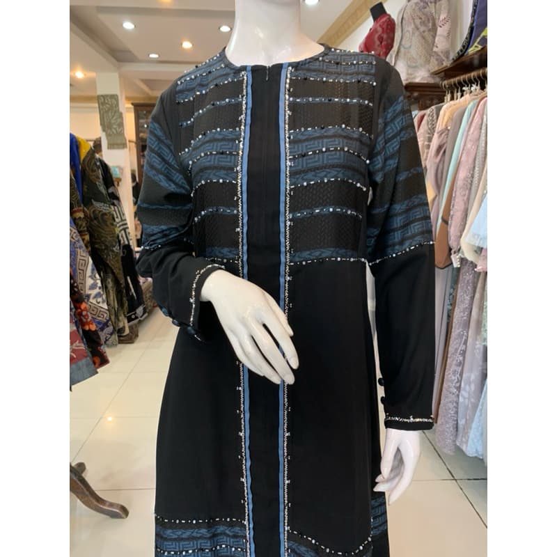 Qoni | Abaya Nabela Dress Polos Berpayet Adem 2