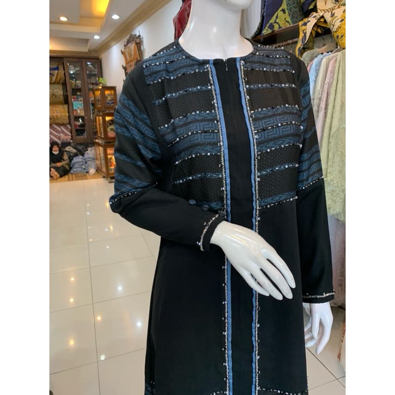 Qoni | Abaya Nabela Dress Polos Berpayet Adem 3