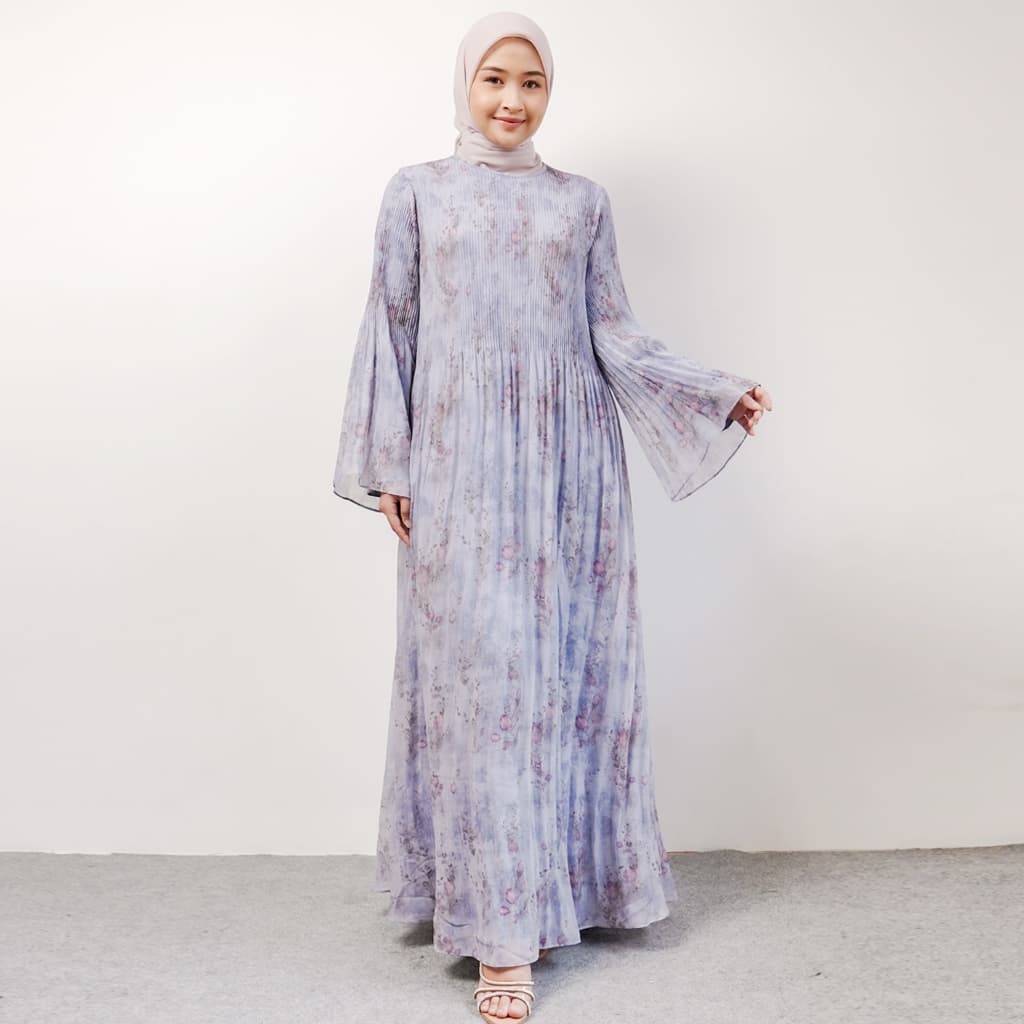 Qoni | Azura Dress | Gaun Panjang Elegan dengan Motif Bunga untuk Tampilan Mewah dan Modis 2