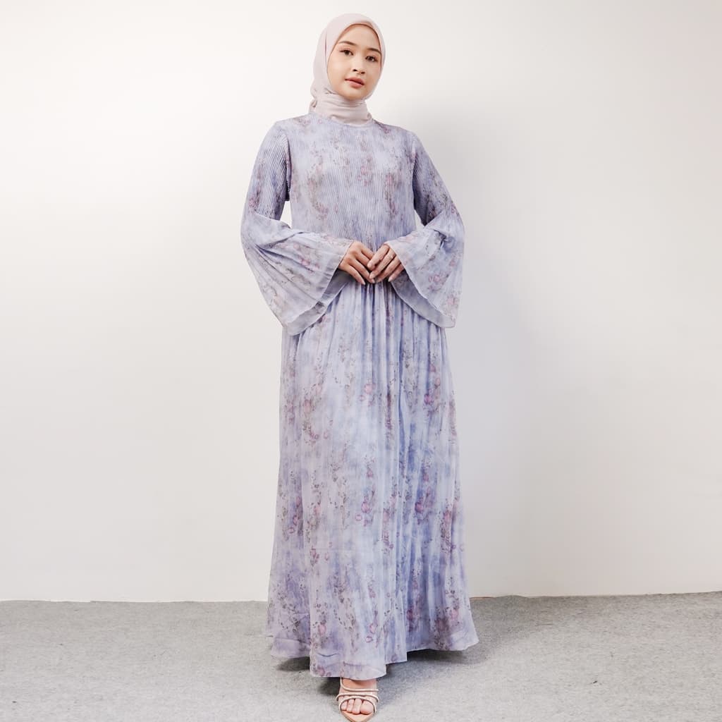 Qoni | Azura Dress | Gaun Panjang Elegan dengan Motif Bunga untuk Tampilan Mewah dan Modis 4