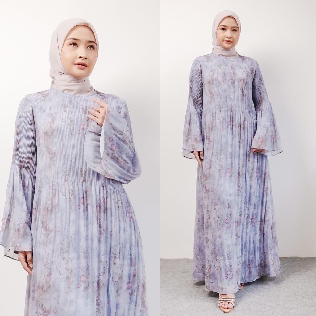 Qoni | Azura Dress | Gaun Panjang Elegan dengan Motif Bunga untuk Tampilan Mewah dan Modis 5