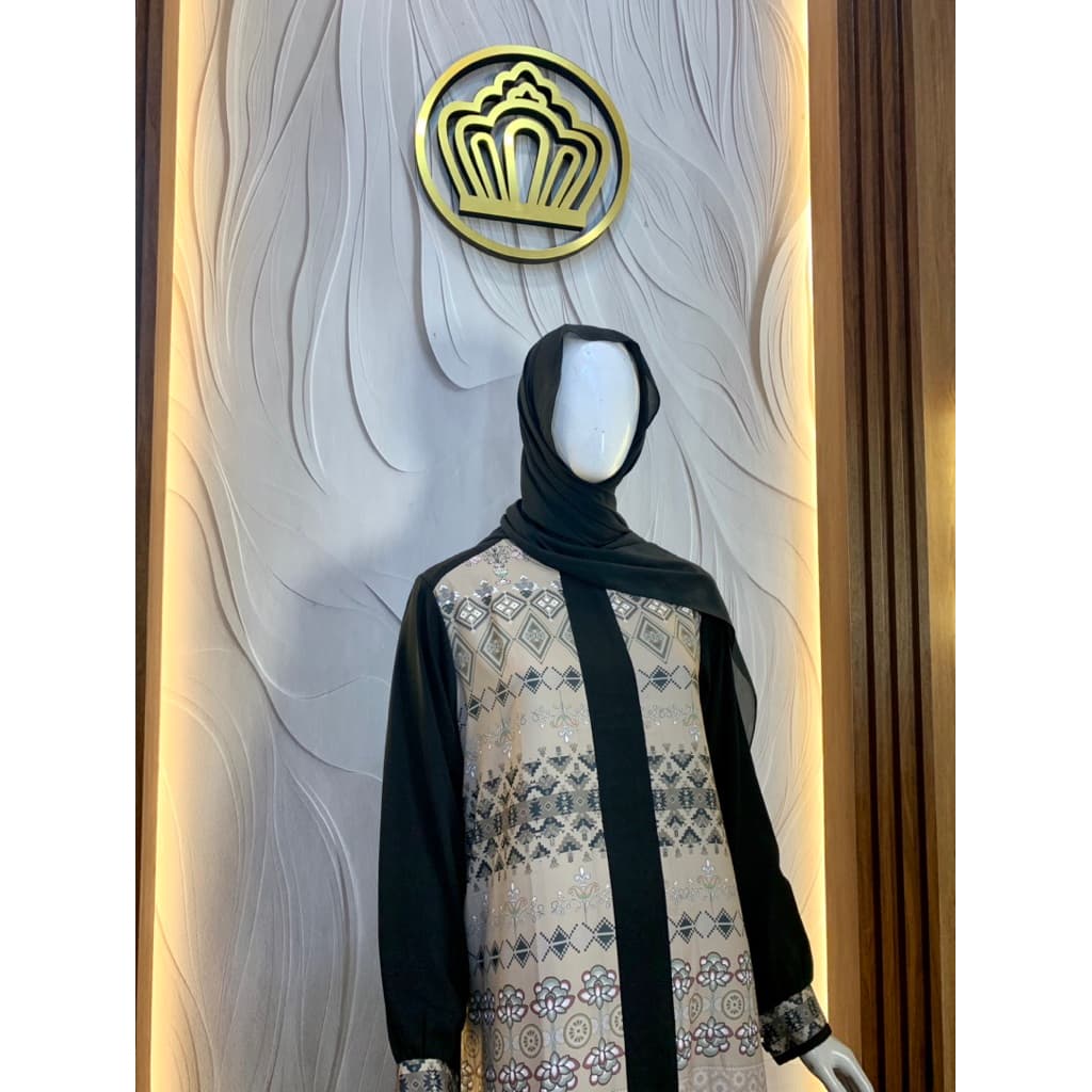 Qoni | Gaun Abaya Keysha | Abaya Jet Black | Gaun Simple | Daily Look | Gaun Elegan | Gaun Premium 2