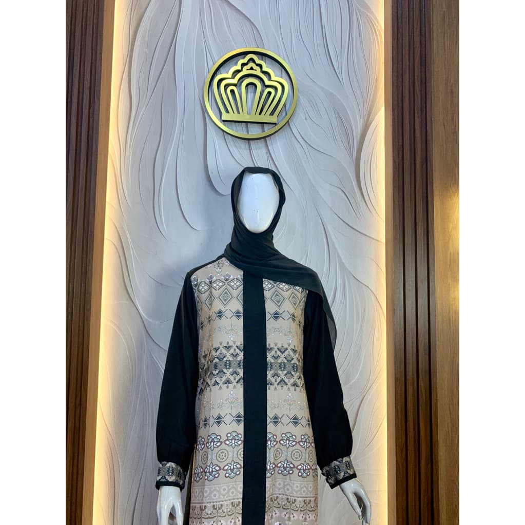 Qoni | Gaun Abaya Keysha | Abaya Jet Black | Gaun Simple | Daily Look | Gaun Elegan | Gaun Premium 5
