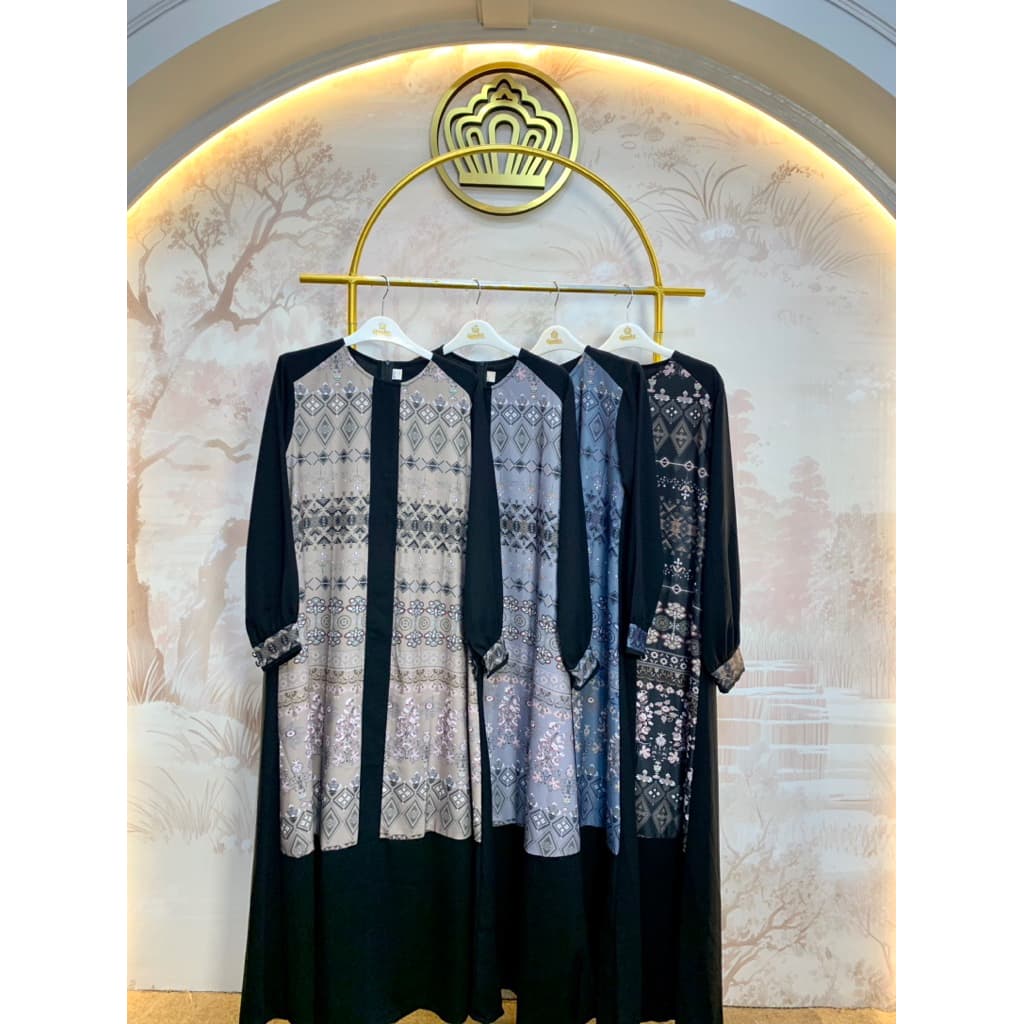 Qoni | Gaun Abaya Keysha | Abaya Jet Black | Gaun Simple | Daily Look | Gaun Elegan | Gaun Premium 7