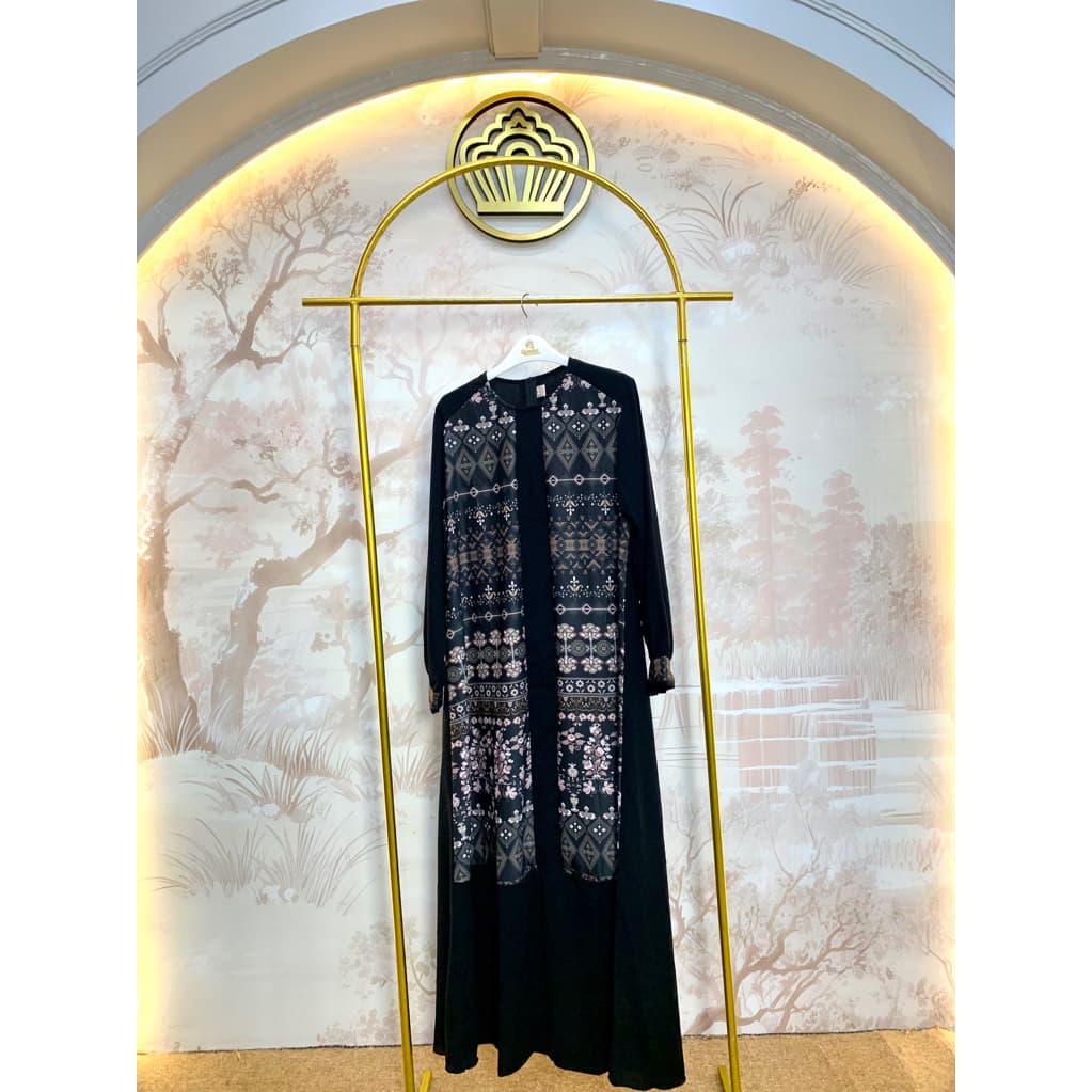 Qoni | Gaun Abaya Keysha | Abaya Jet Black | Gaun Simple | Daily Look | Gaun Elegan | Gaun Premium 9
