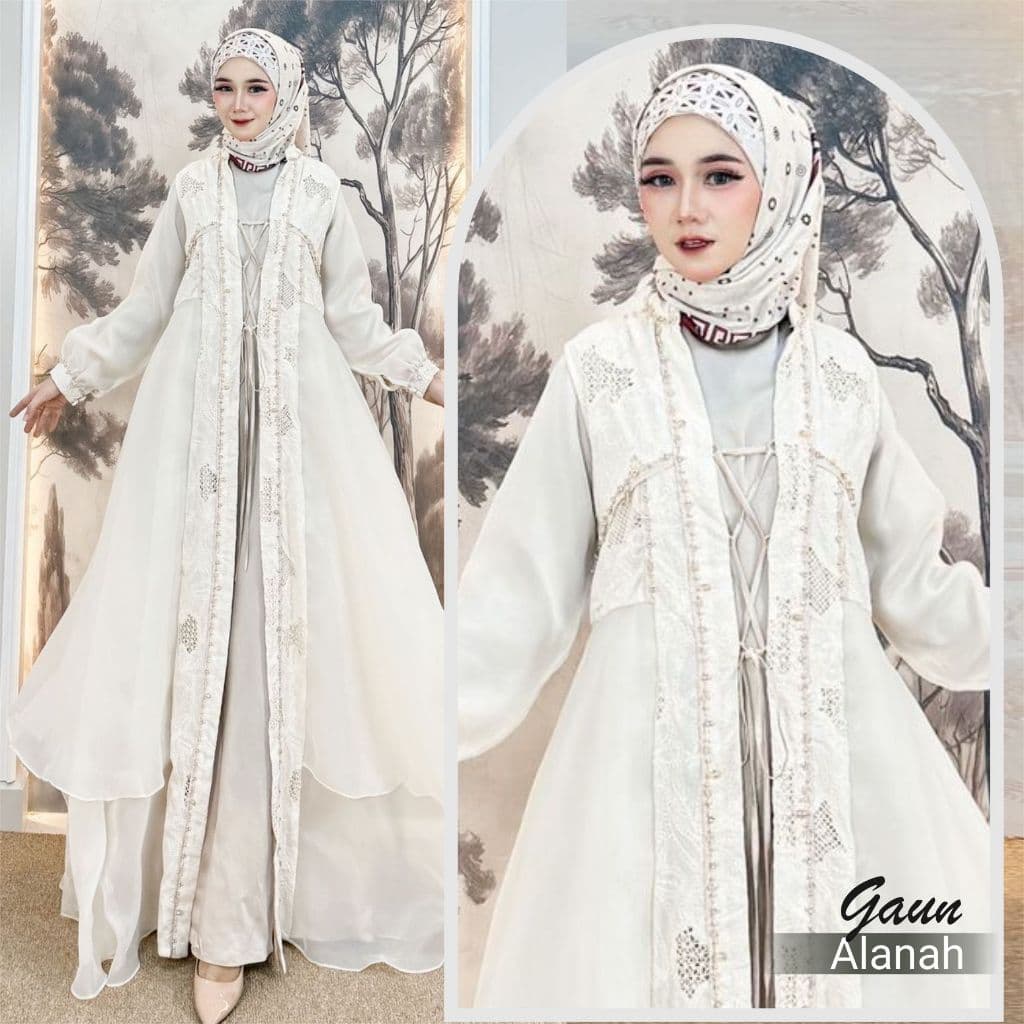 Qoni | Gaun Alanah | Gaun Pesta Premium | Gaun Payet | Gaun Inner Outer Terpisah | Mewah | Elegan.