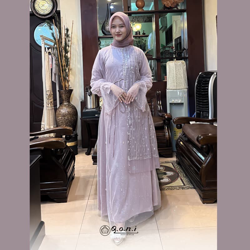 Qoni | Gaun Allera | Gaun Pesta Premium | Gaun Berpayet Full Premium | Gaun Berbrokat Premium | Gaun Mewah dan Elegan 2